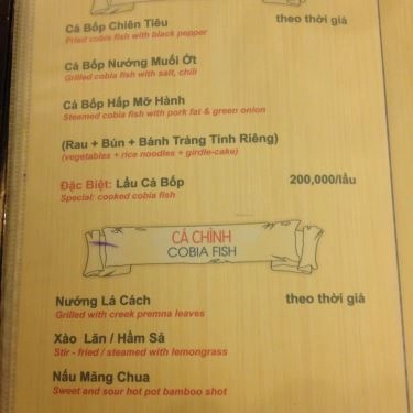 Thực đơn- Quán Ăn Sài Gòn New - Hoàng Việt