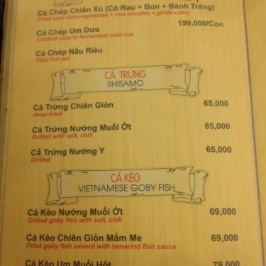 Thực đơn- Quán Ăn Sài Gòn New - Hoàng Việt