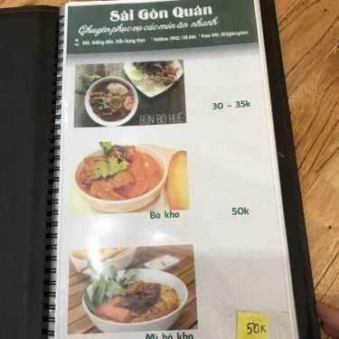 Thực đơn- Sài Gòn Quán - Giếng Đồn