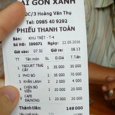Thực đơn- Quán Ăn Cửa Hàng Ẩm Thực - Sài Gòn Xanh