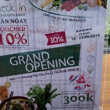Thực đơn- Quán Ăn Cửa Hàng Ẩm Thực - Sài Gòn Xanh