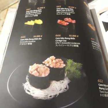 Thực đơn- Nhà Hàng Saiko Sushi