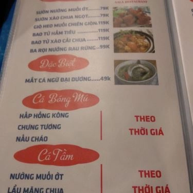 Thực đơn- Sala - Quán Ăn Gia Đình