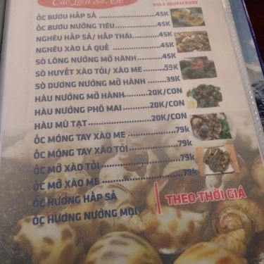 Thực đơn- Sala - Quán Ăn Gia Đình