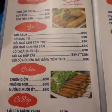Thực đơn- Sala - Quán Ăn Gia Đình