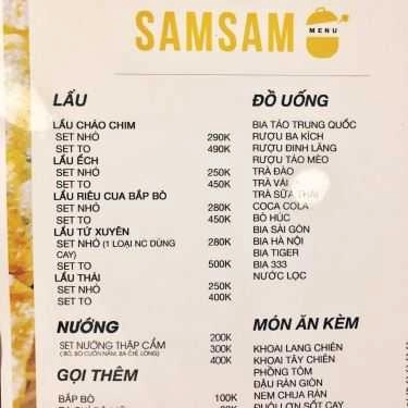 Thực đơn- Sam Sam Hot Pot - Lẩu Các Loại