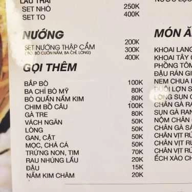 Thực đơn- Sam Sam Hot Pot - Lẩu Các Loại
