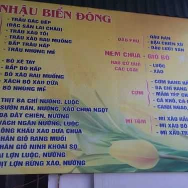 Thực đơn- Sân Bia Biển Đông - Đường Bao Biển Cột 8