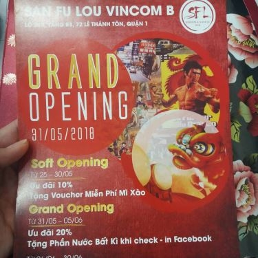 Thực đơn- Nhà Hàng San Fu Lou - Ẩm Thực Quảng Đông - Vincom Center