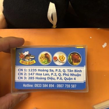 Thực đơn- Quán Ăn San San - Mì Gà Quay - Hoàng Diệu