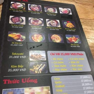Thực đơn- Quán Ăn SaSin - Mì Cay 7 Cấp Độ Hàn Quốc - Đại Lộ Bình Dương