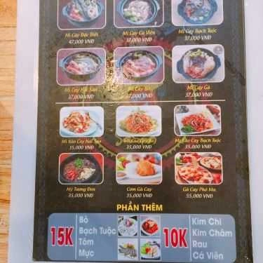 Thực đơn- Quán Ăn Sasin - Mì Cay 7 Cấp Độ Hàn Quốc - Nguyễn Tất Thành