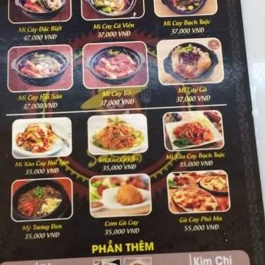 Thực đơn- Quán Ăn Sasin - Mì Cay 7 Cấp Độ Hàn Quốc - Nguyễn Tất Thành