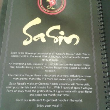 Thực đơn- Quán Ăn SaSin - Mì Cay 7 Cấp Độ Hàn Quốc - Nguyễn Thị Định