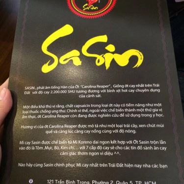 Tổng hợp- Quán Ăn SaSin - Mì Cay 7 Cấp Độ Hàn Quốc - Trần Bình Trọng