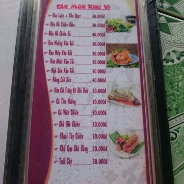 Thực đơn- Sáu Quẻn - Quán Ăn Bờ Hồ