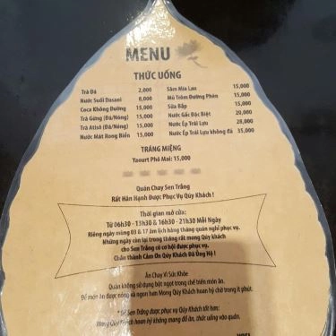 Thực đơn- Quán Ăn Sen Trắng - Món Chay