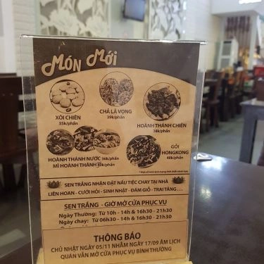 Thực đơn- Quán Ăn Sen Trắng - Món Chay