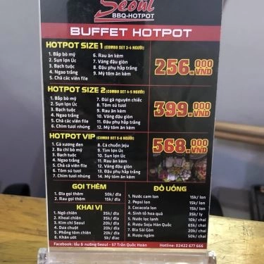 Thực đơn- Quán Ăn Seoul BBQ & Hotpot
