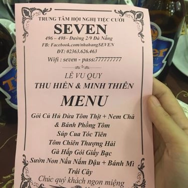 Thực đơn- Seven Palace - Nhà Hàng Tiệc Cưới