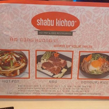 Thực đơn- Nhà Hàng Shabu Kichoo - Lẩu & Nướng Nhật - Hồ Bán Nguyệt