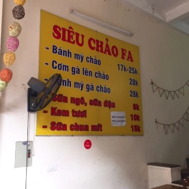 Thực đơn- Quán Ăn Siêu Chảo FA - Bánh Mì Chảo - Ao Sen