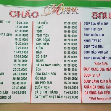 Thực đơn- Quán Ăn Siêu Thị Cháo Súp - Tôn Đản