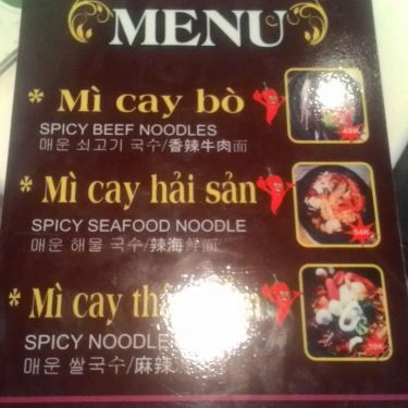 Thực đơn- Quán Ăn Sinava - Mì Cay 7 Cấp Độ