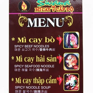 Thực đơn- Quán Ăn Sinava - Mì Cay 7 Cấp Độ