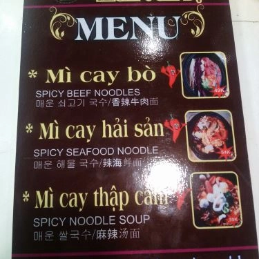 Thực đơn- Quán Ăn Sinava - Mì Cay 7 Cấp Độ
