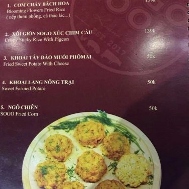 Thực đơn- Quán Ăn Sogo Cook - Lẩu Hongkong