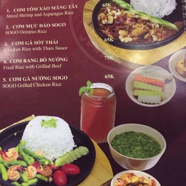 Thực đơn- Quán Ăn Sogo Cook - Lẩu Hongkong