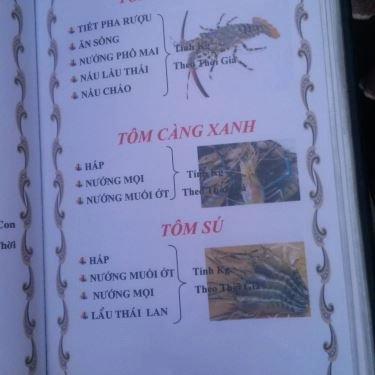 Thực đơn- Quán Ăn Sơn Ca - Bê Thui Nóng - Phan Xích Long