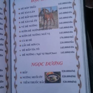 Thực đơn- Quán Ăn Sơn Ca - Bê Thui Nóng - Phan Xích Long