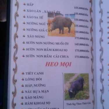 Thực đơn- Quán Ăn Sơn Ca - Bê Thui Nóng - Phan Xích Long