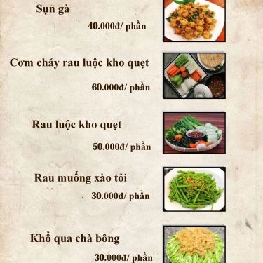 Thực đơn- Sơn Quán - Quán Ăn Gia Đình