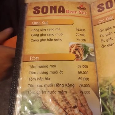Thực đơn- Quán Ăn Sona - Các Món Nướng Tự Sướng