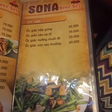 Thực đơn- Quán Ăn Sona - Các Món Nướng Tự Sướng