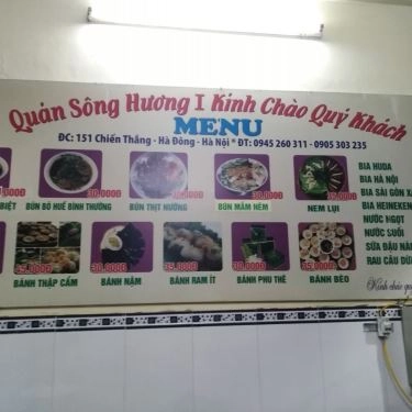 Thực đơn- Quán Ăn Sông Hương - Bún Bò Huế