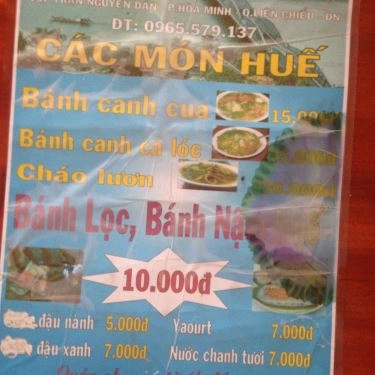 Thực đơn- Quán Ăn Sông Hương - Đặc Sản Huế