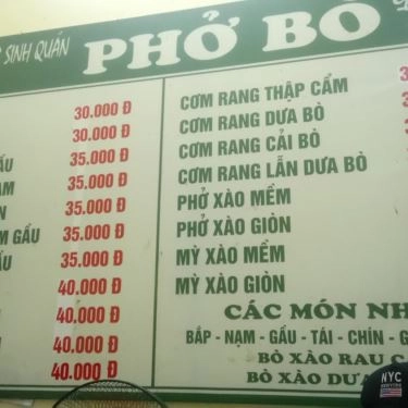 Thực đơn- Quán Ăn Song Sinh - Phở Bò Gia Truyền