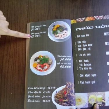 Thực đơn- Quán Ăn Sống Vui Khỏe - Thực Phẩm Dưỡng Sinh & Gạo Lứt Muối Mè