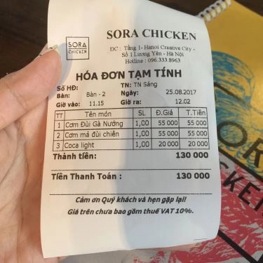 Tổng hợp- Quán Ăn Sora Chicken - Gà & Bia Hàn Quốc