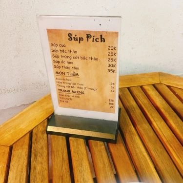 Thực đơn- Quán Ăn Soup Pích - Súp Cua & Bánh Flan