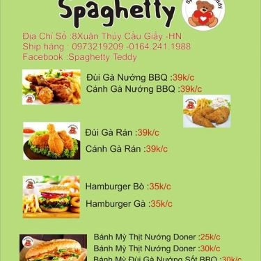 Thực đơn- Quán Ăn Spaghetty Teddy