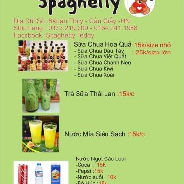 Thực đơn- Quán Ăn Spaghetty Teddy