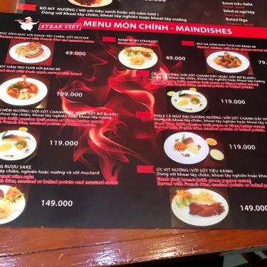 Thực đơn- Quán Ăn Steak Viet - Tân Sơn Nhì