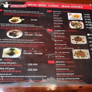 Thực đơn- Quán Ăn Steak Viet - Tân Sơn Nhì