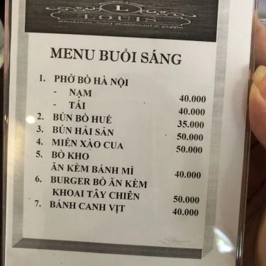 Thực đơn- Nhà Hàng Steakstone Louis Restaurant & Coffee