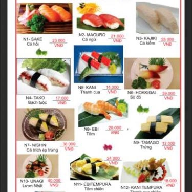 Thực đơn- Quán Ăn Street Sushi - Trần Hưng Đạo